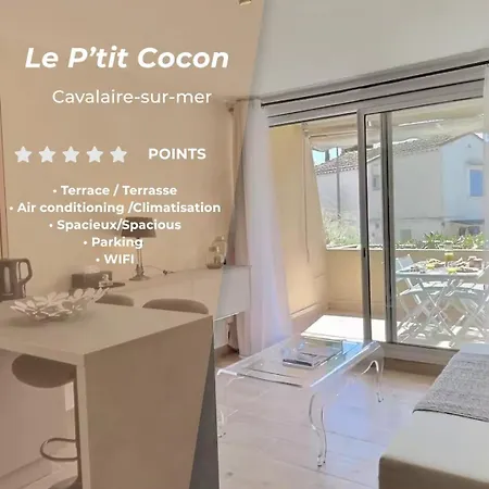Le Ptit Cocon - Elegant Avec Terrasse דירה קבלייר-סור-מר